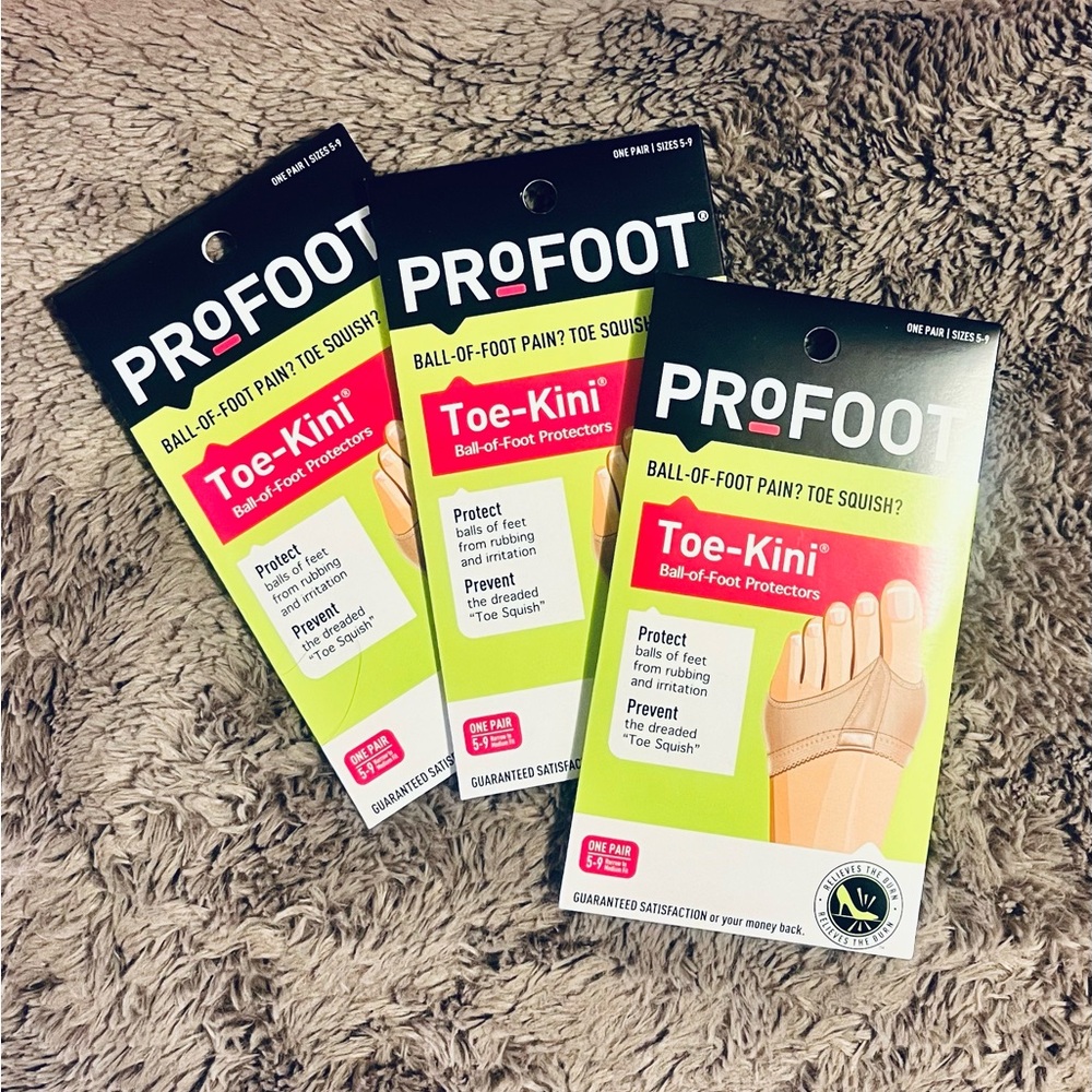 ProFoot Toe-Kini Ball-of-Foot Protectors (Sizes 5-9) ~ 3 Pairs